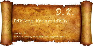 Dóczy Krisztián névjegykártya